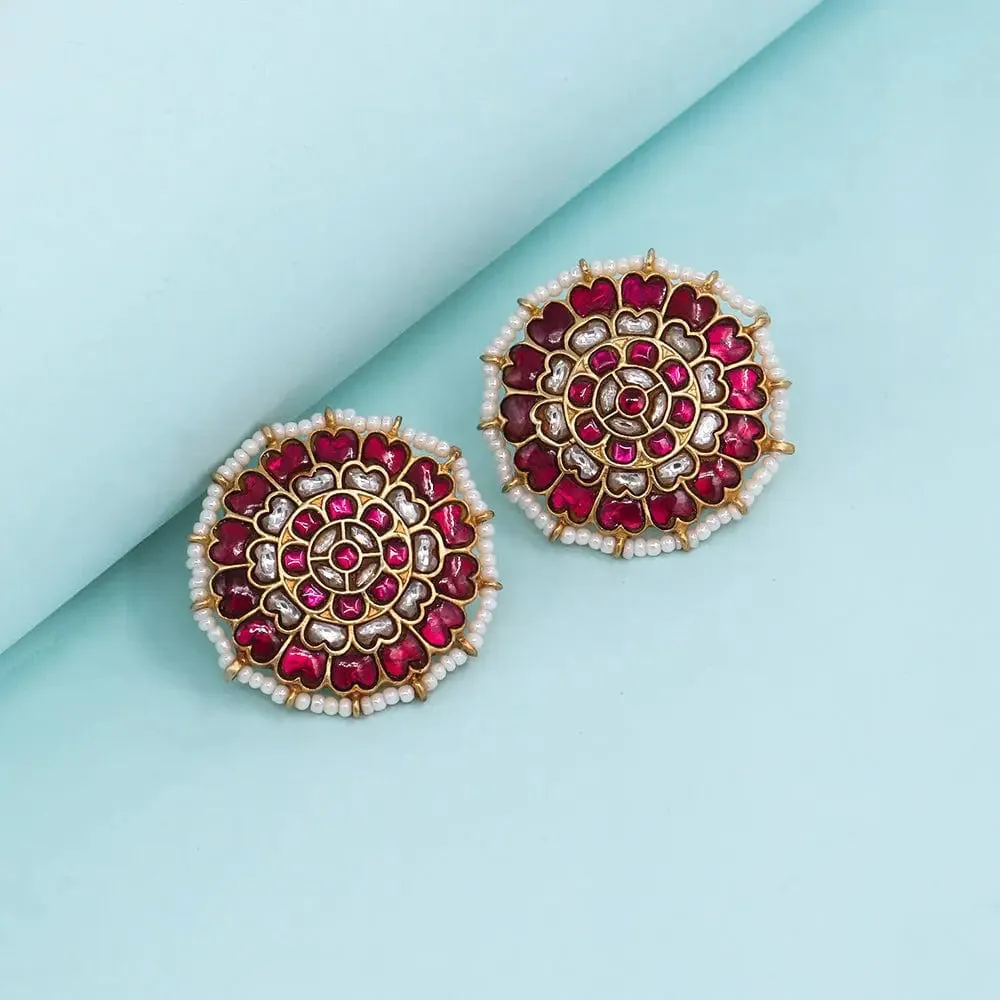 ROYAL KUNDAN SILVER STUDS