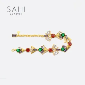 Sahi London Shine Zircon Crystal Chain Link Bracelet