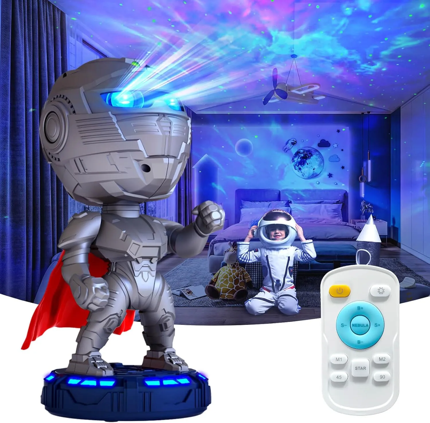 Star Galaxy Projector, Robot Star Projector for Room Decor with Timer and Remote Control