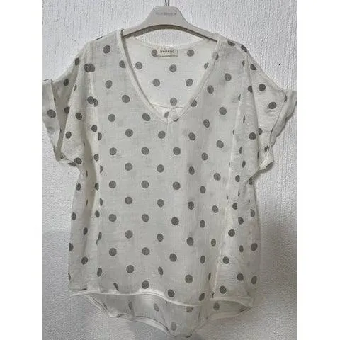 Talia Benson Whit/Silver Spot Tee