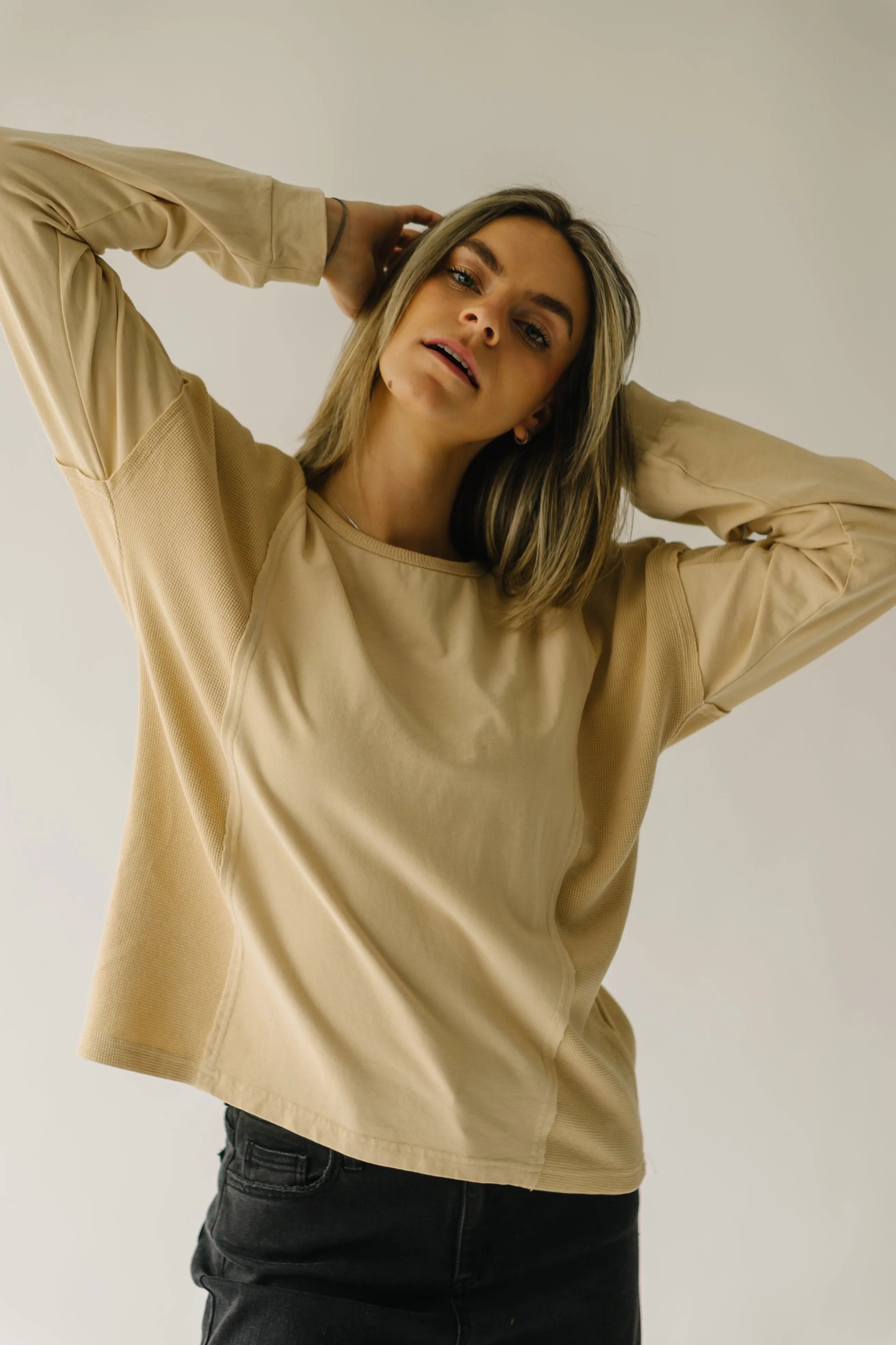 The Rachelle Thermal Layering Tee in Sand