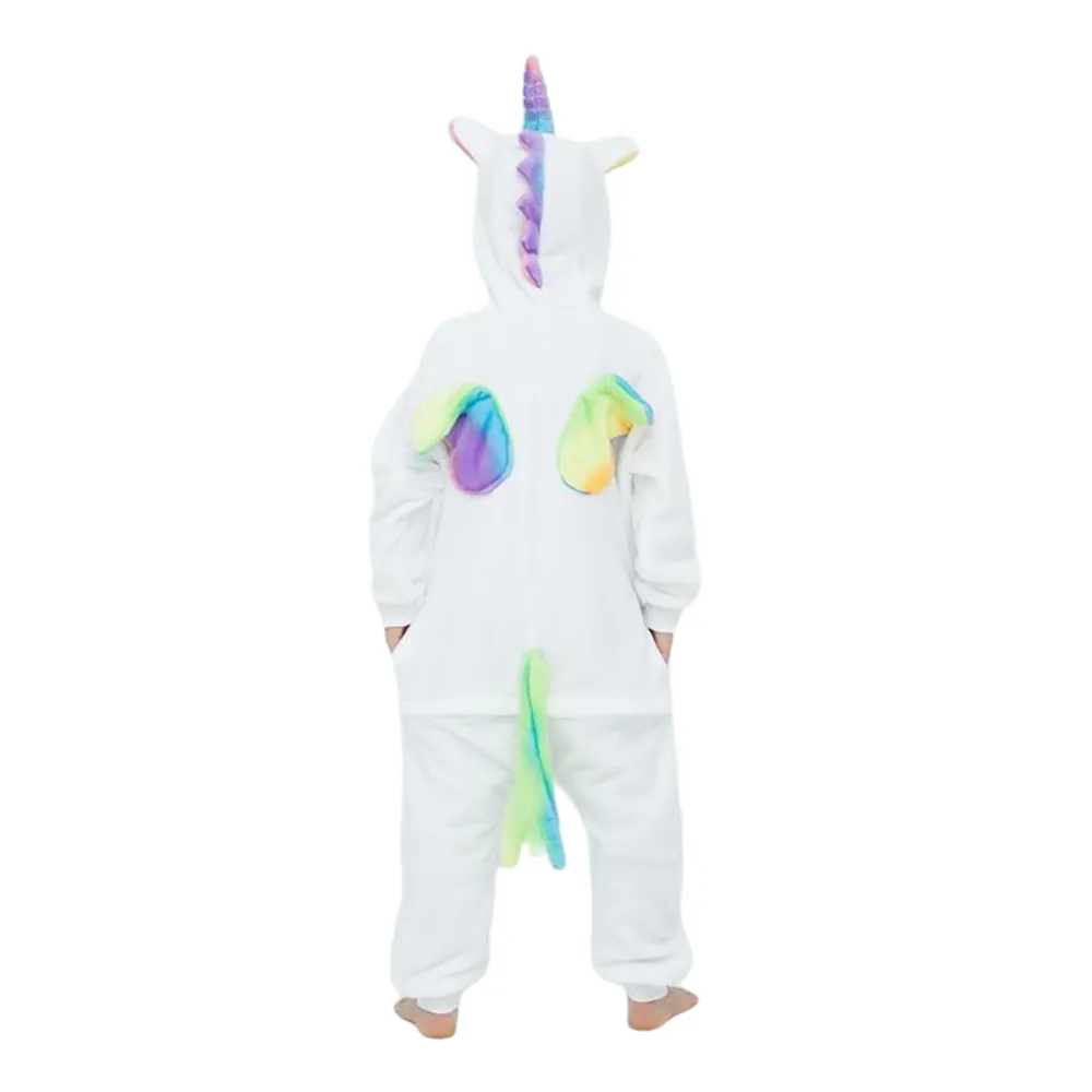 White Unicorn With Rainbow Wings Kids Onesie