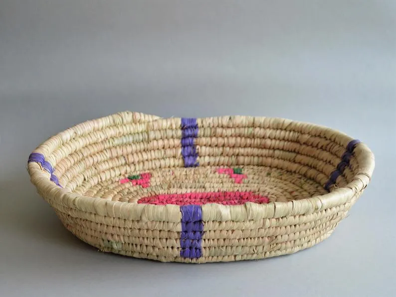 Wide oval  Handwoven palm leaves platter